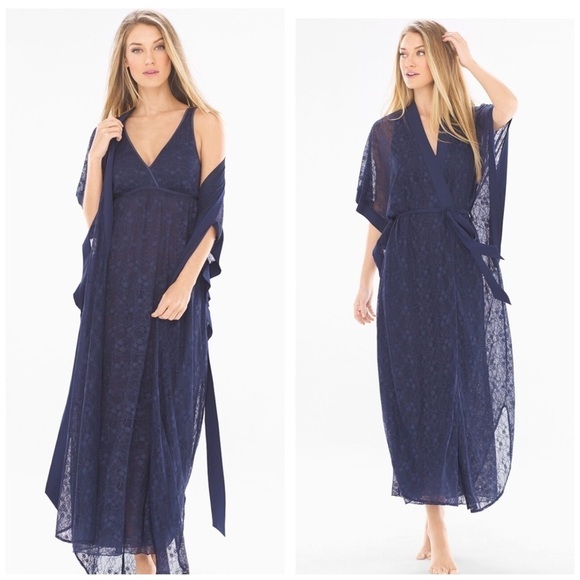 Soma Other - Soma Blue Long Lace Gown & Robe Set. D34/A320